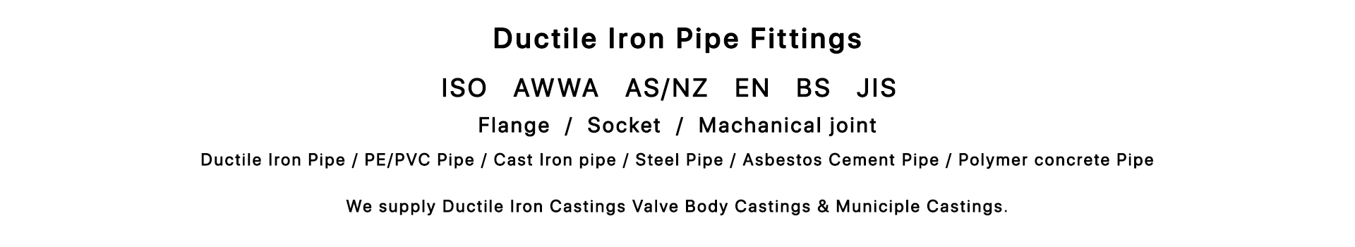 ductile iron pipe fittings